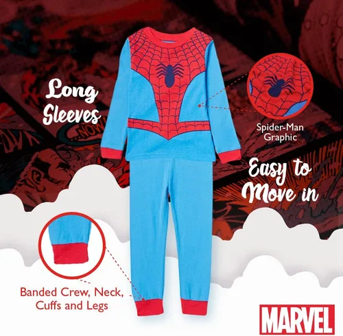 Vista 3 de Marvel Boys' 6-piece Snug-fit Cotton Pajama Set, Soft & Cute for Kids, Comfortable Nightwear