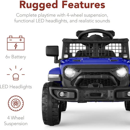 Vista 6 de Productos de la mejor elección, juguete de paseo para niños de 6V, mini camioneta, auto eléctrico de juego con control remoto para padres