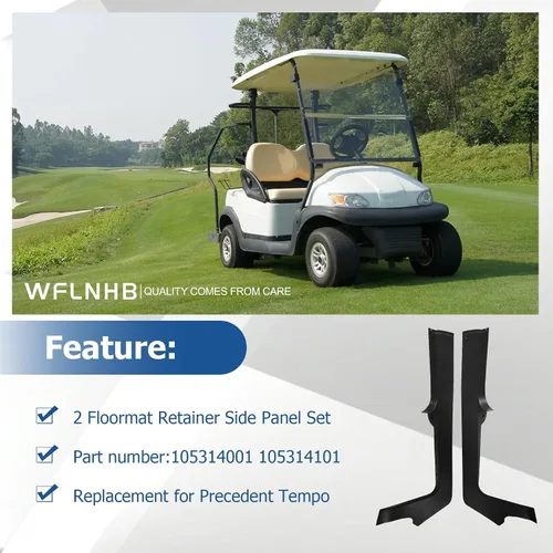 Vista 5 de WFLNHB Juego de paneles laterales de retención de piso para automóvil precedente en adelante, club, carro, carrito de golf, lado del pasajero, lado