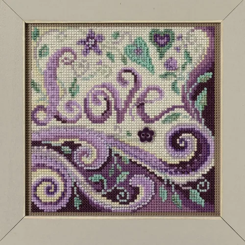 Vista 2 de Mill Hill Kit de punto de cruz con cuentas Love Beads 2023 Spring Series MH142312