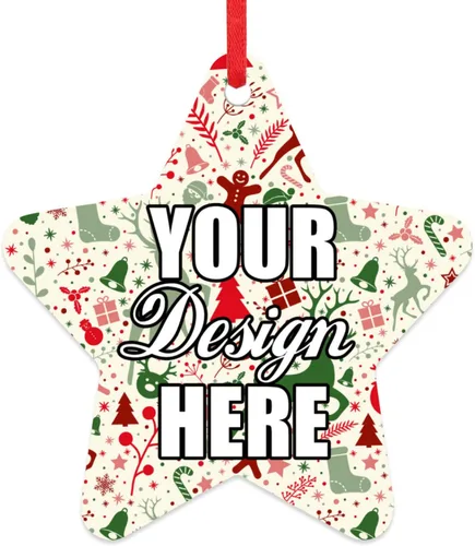 Vista 23 de Adornos de Navidad personalizados, colgante de cerámica personalizado con foto, texto/imagen, adorno colgante personalizado para parejas, niños