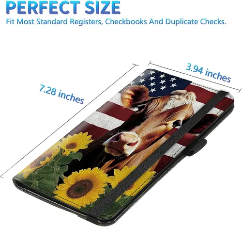 Vista 37 de Funda para chequera para hombres y mujeres, cartera de cuero RFID con ranuras para tarjetas de crédito, soporte de cheques duplicados personales