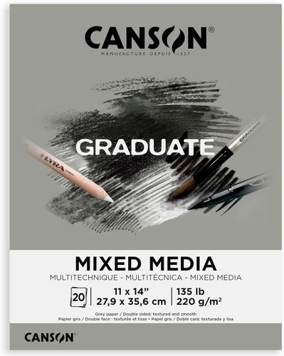 Vista 13 de Canson Graduate - Bloc de medios mixtos en tono gris, plegable, 5.5 x 8.5 pulgadas, 20 hojas Papel de artista para adultos y estudiantes