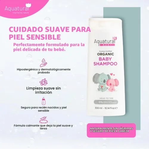 Vista 6 de Champú orgánico para bebés, 10.14 onzas líquidas