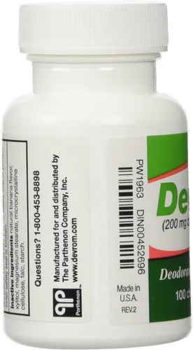 Vista 4 de DEVROM Tabletas (desoderante interno) 200 mg 100 comprimidos masticables