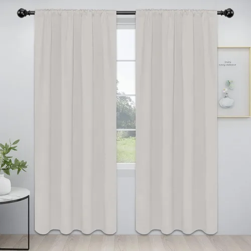 Vista 107 de Easy-Going - Cortinas opacas con bolsillo para varilla para dormitorio, cortinas de ventana para oscurecer la habitación para sala de estar
