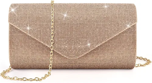 Vista 8 de PACETAP Bolsos de mano con diamantes de imitación para mujer, bolsos de noche con purpurina brillante para fiesta de los años 20, boda, compromiso