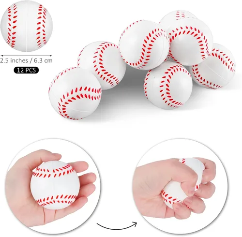 Vista 3 de durony 12 juegos de bates de béisbol inflables y mini espuma de béisbol deportes pelota de estrés deportes regalos de fiesta para fiesta de béisbol