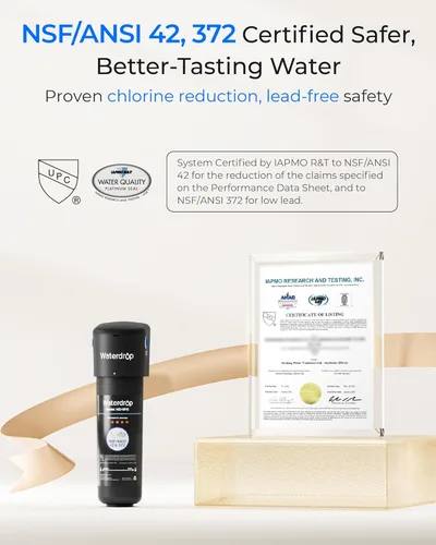 Vista 4 de Waterdrop 10UA - Sistema de filtro de agua para debajo del fregadero, reduce PFAS, PFOA/PFOS, plomo, cloro, mal sabor y olor, filtro de agua