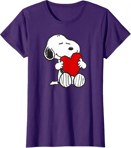 Vista 7 de Peanuts Camiseta de San Valentín Snoopy Hugging Heart, Negro