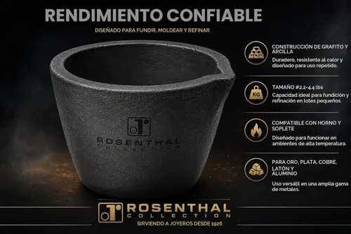 Vista 7 de Crisoles de grafito de arcilla #2.2-4.4 lbs Premium Black Foundry Cup Horno Antorcha Fundición Fundición Refinación para oro. También ideal