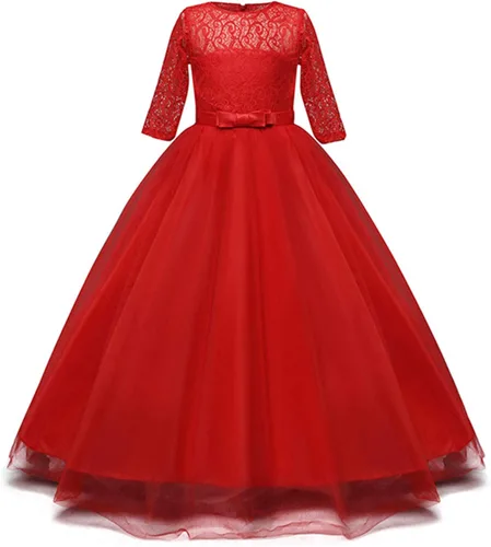 Vista 2 de NNJXD Girls Princess Pageant Dress Kids Prom Ball Gowns Wedding Party Flower Dresses
