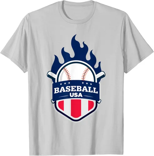 Vista 65 de Baseball USA Support the Team Shirt - Camiseta con la bandera de Estados Unidos, Blanco, S