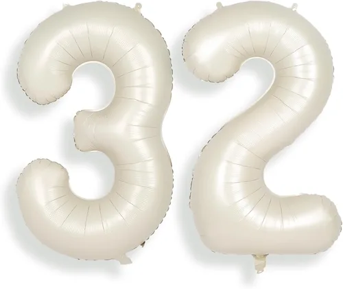Vista 58 de SUWEN Globos de helio grandes de 102 cm (40 pulgadas) con letra S en color crema. Globos grandes de papel de aluminio con letra en helio, de A a Z.