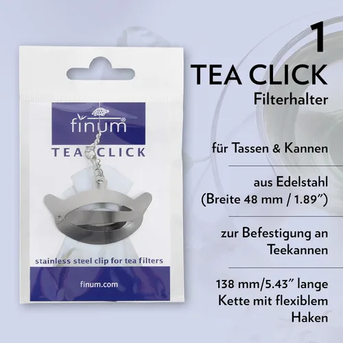 Vista 2 de Finum Tea Click - Clip de acero inoxidable para filtros de bolsa de té