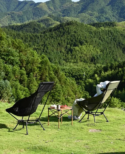 Vista 13 de iClimb - Mesa de camping ultraligera y compacta plegable con bolsa de transporte (color negro - L)