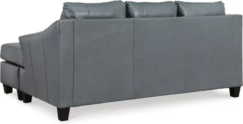 Vista 5 de Signature Design by Ashley Genoa - Sofá modular de cuero moderno con diván, color azul