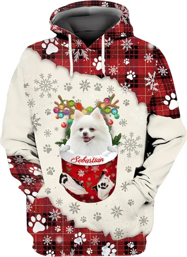 Vista 11 de Sudadera con capucha 3D personalizada para perro, diseño de perro con nombre personalizado, sudadera con capucha de perro de amor, camisa de perro