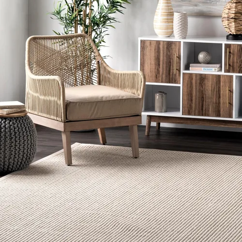 Vista 8 de Rugs USA Patricia - Alfombra de interior de yute y lana hecha a mano de 2 x 3 pies, diseño de granja sólida, fibra natural, para dormitorio, sala