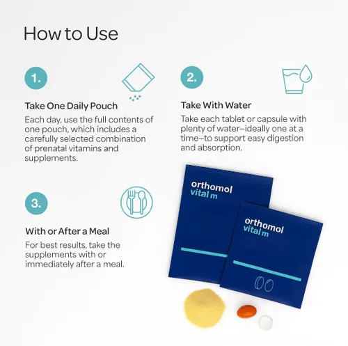 Vista 8 de Orthomol Vital M - Paquete de polvo y tabletas para hombres, suplemento vitamínico de 30 días, energía diaria, reducción de fatiga y apoyo