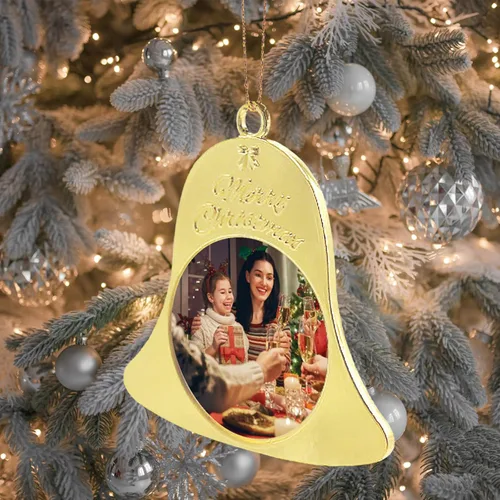Vista 5 de Adornos personalizados de Navidad con foto/nombre, adornos personalizados de Navidad 2024, impresión de doble cara para árbol de Navidad, hogar
