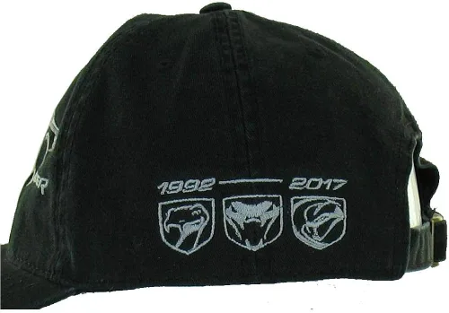 Vista 2 de Dodge Viper 25 años de sarga de algodón pesado sombrero para hombres Gorra de los padres Gorra de béisbol negro
