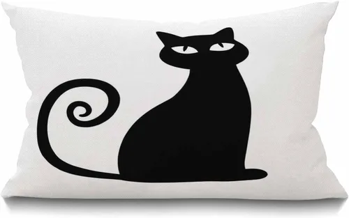 Vista 5 de Smooffly Our House - Funda de almohada lumbar de 12 x 20 pulgadas, de lino y algodón, rectangular, para sofá, decoración de casa rural