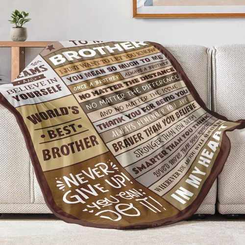 Vista 4 de Regalos para Hermano - Regalos de Hermana para Hermano - Mejor Regalo de Cumpleaños para Hermanos Adultos - Regalo de Navidad Día del Padre Manta