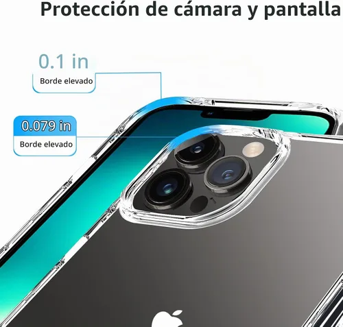 Vista 5 de JJGoo Compatible con iPhone 13 Pro Max, transparente, a prueba de golpes, delgada, antiarañazos, carcasa protectora de policarbonato duro