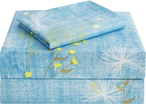 Vista 50 de JSD Juego de sábanas florales azul marino, tamaño individual, sábanas de microfibra impresas de 3 piezas, bolsillo extra profundo, sin arrugas