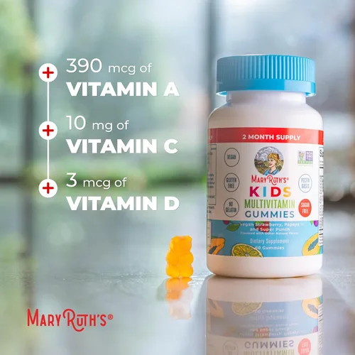 Vista 7 de MaryRuth Organics Vitaminas para niños Multi Sin azúcar Suministro para 2 meses Gomitas multivitamínicas para niños de 2 años en adelante