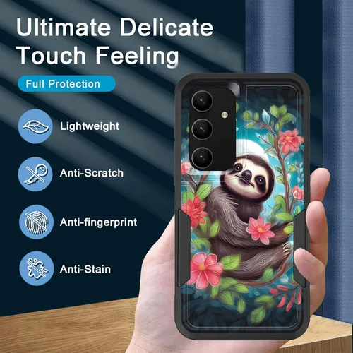 Vista 48 de Funda para Galaxy A14 5G, resistente de doble capa híbrida de policarbonato duro, goma suave, a prueba de golpes, funda protectora resistente