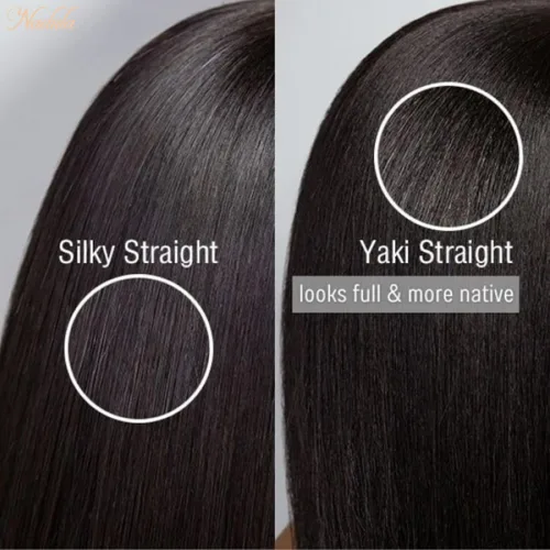 Vista 9 de Nadula Pelucas de cabello humano lacio Yaki sin pegamento con encaje frontal de 7 x 5 pulgadas, nudos invisibles, predepilados, pretodo, 3S, listo