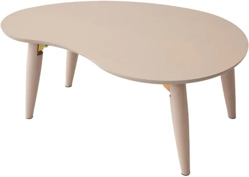 Vista 8 de EMOOR Mesa de centro plegable de madera en forma de pera (31.5 x 20.5 pulgadas), natural, mesa baja para sentarse en el suelo, espacio pequeño