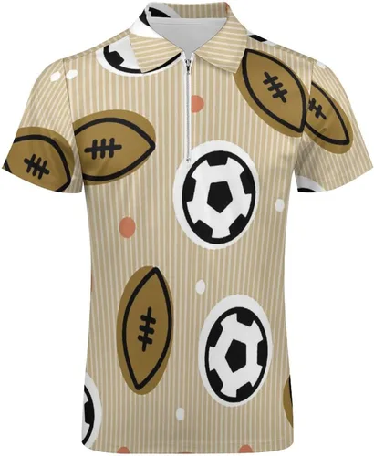 Vista 5 de Rugby Basketball and Football Mens Polo Shirt Casual Short Sleeve T Shirt Slim Fit Golf Polo Shirts