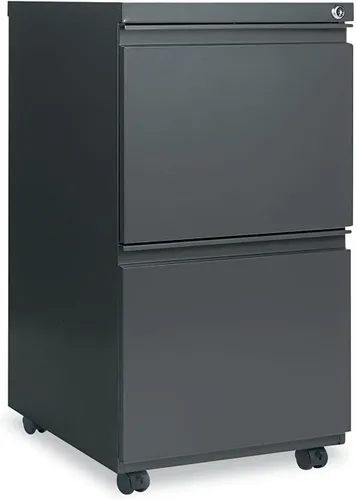 Vista 3 de Alera PBFFCH - Archivador de pedestal de metal con dos cajones con tirador de longitud completa, 14 7/8 pulgadas de ancho x 19 1/8 pulgadas