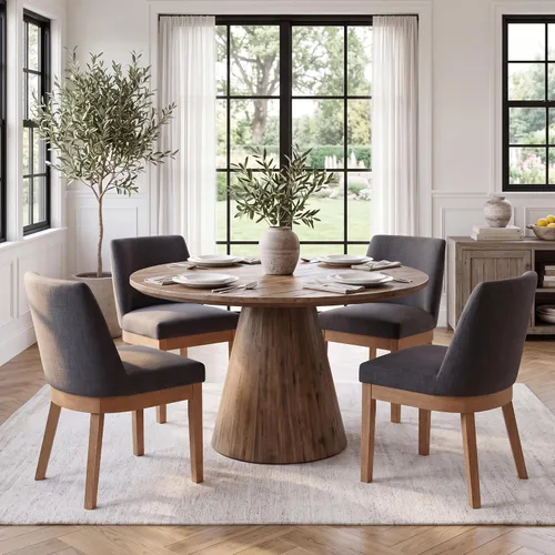 Vista 22 de HNY Juego de 2 sillas de comedor modernas con cómodo soporte de espalda, sillas de comedor tapizadas de lino suave con patas de madera maciza