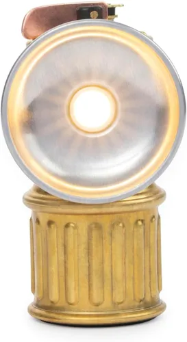Vista 2 de Barebones Linterna de mineros – Linterna LED recargable de inspiración vintage con luz regulable, base magnética, diseño resistente a la intemperie