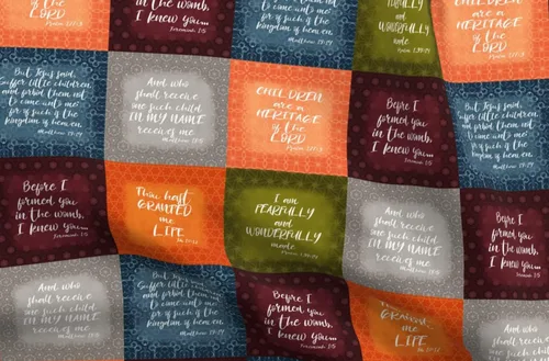 Vista 4 de Spoonflower Tela Versículo de la Biblia Wholecloth Cheater on Petal