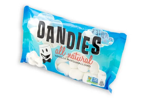 Vista 4 de Dandies Malvaviscos veganos, sin saborizantes artificiales, colorantes, jarabe de maíz o gelatina, perfectos para asar, S’mores o para picar