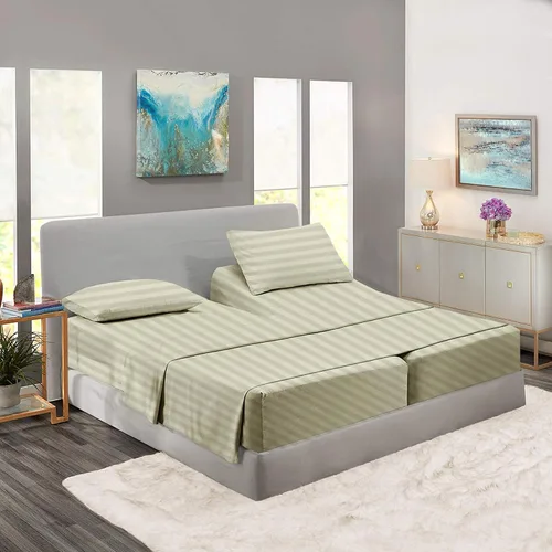 Vista 12 de Rajlinen Split Queen Sheet Sets for Adjustable Beds - Sheets for Sleep Number Bed 15" Deep Pocket - 100% Cotton Split Queen Bed Sheet Set - Split