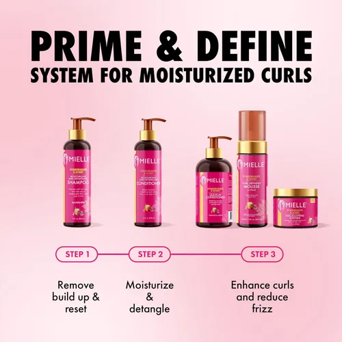 Vista 2 de Mielle Organics Acondicionador Sin Enjuague de Granada y Miel para Cabello Rizado - Desenredante Hidratante y Tratamiento para Cabello Rizado