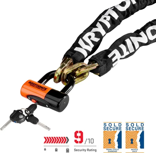 Vista 8 de Kryptonite New York 1210 - Cerradura de cadena para bicicleta, 3.25 pies de alta resistencia