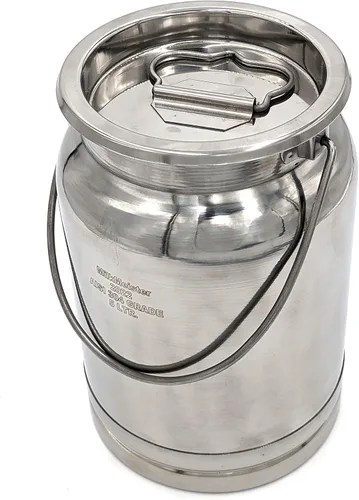 Vista 2 de The Dairy Shoppe Lata de leche de acero inoxidable Totes (5 litros)
