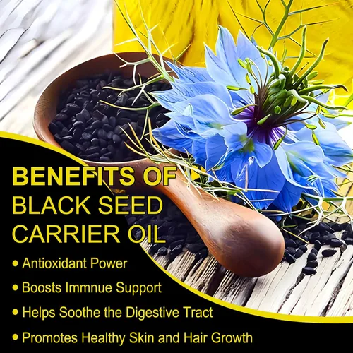Vista 6 de Aceite de semilla negra – Aceite de semilla negra 100% virgen prensado en frío de alta calidad, antioxidante Omega 3 6 9, refuerzo inmunológico