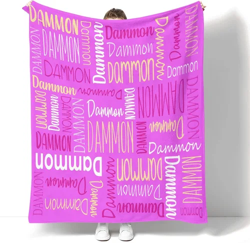 Vista 41 de Mantas personalizadas con nombres, regalos para bebés, niñas y niños, manta personalizada de vellón suave y sherpa con nombre para niños y adultos