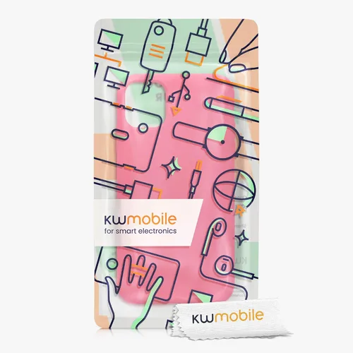 Vista 7 de kwmobile Funda compatible con Apple iPhone 11 - Funda protectora de silicona TPU suave y delgada - Rosa impresionante