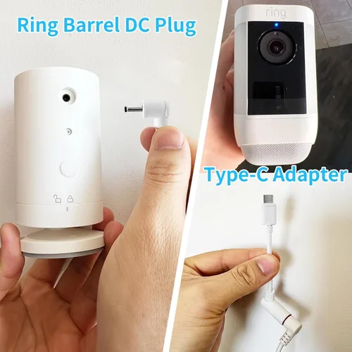 Vista 3 de Cargador de panel solar para cámara Ring, compatible con batería de cámara Ring Stick Up, batería de Ring Spotlight Plus/Pro, resistente al agua