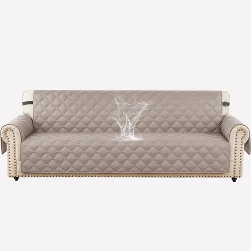 Vista 13 de XINEAGE Funda impermeable para sillón, funda para sofá de 1 plaza con correas elásticas y bolsillos, triple protección antideslizante, lavable