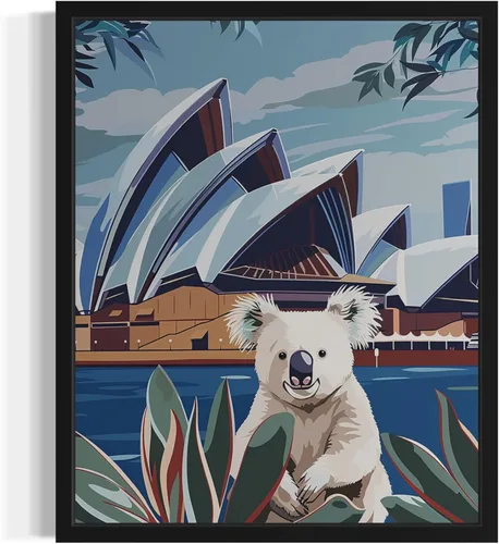 Vista 23 de Póster de paisaje de Adelaide Australia, arte de pared retro vintage, pintura de paisaje de la naturaleza, galería 23